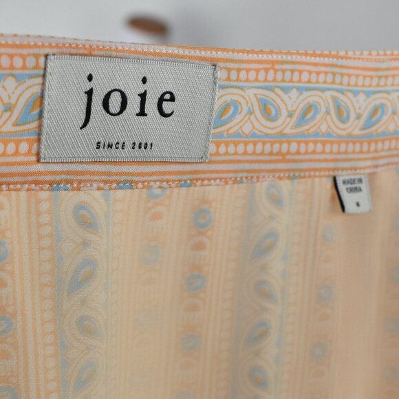 Joie Della Mixed Print Mini Skirt Apricot Nectar - 6 - Picture 8 of 8